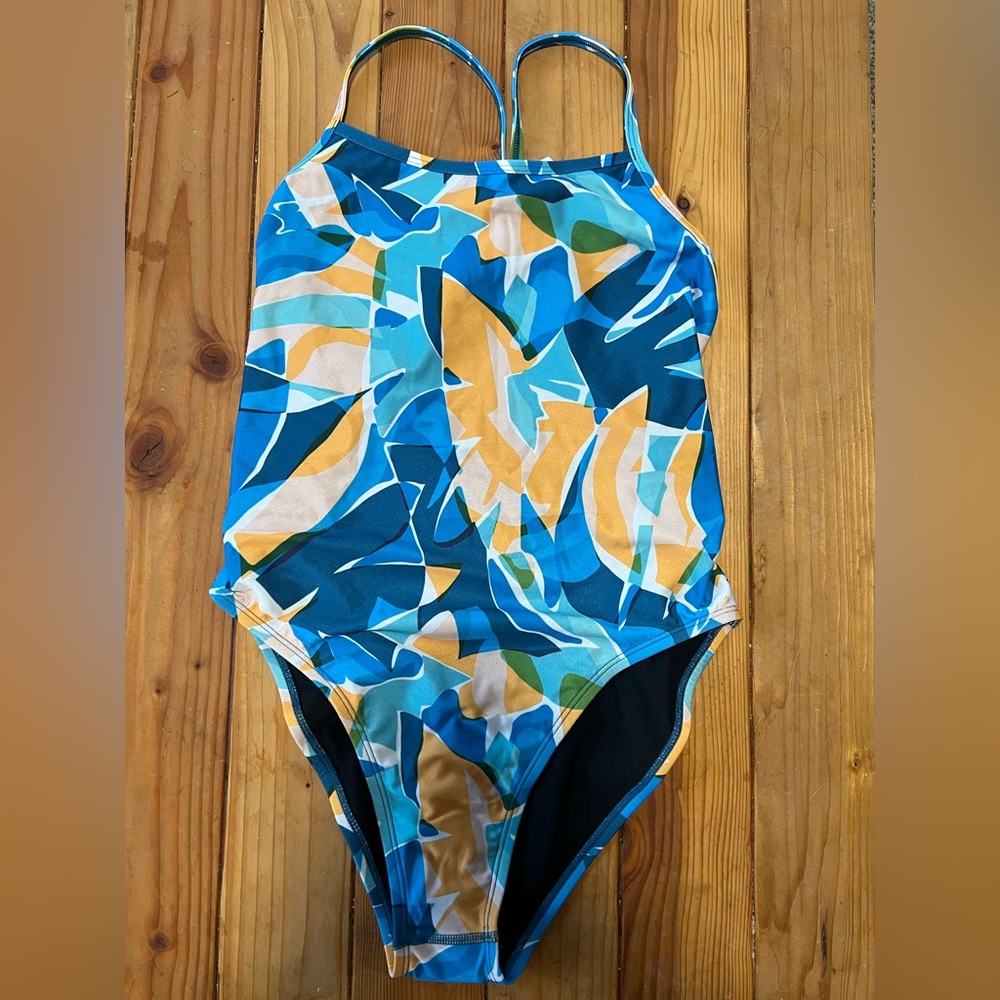 Jolyn Clothing Blue & Yellow Abstract One-Piece Swimsuit